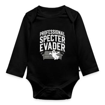 Paranormal Comedy Funny Ghost Humor Lighthearted - Organic Longsleeve Baby Bodysuit - black - Front