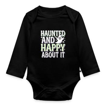 Paranormal Comedy Funny Ghost Humor Lighthearted - Organic Longsleeve Baby Bodysuit - black - Front