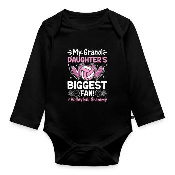 Volleyball Grammy Bump Set Spike Funny Volleyball - Body Bébé bio manches longues - noir - Devant