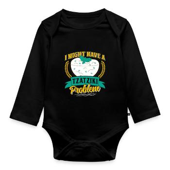 Greek Bread Onions Pita Tomatoes Tzatziki - Organic Longsleeve Baby Bodysuit - black - Front