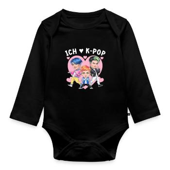 K-Pop Musique coréenne Kpop Fans Kdrama - Body Bébé bio manches longues - noir - Devant