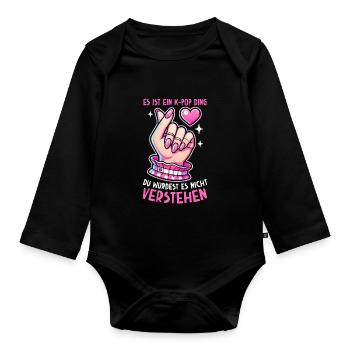 K-Pop Musique coréenne Kpop Fans Kdrama - Body Bébé bio manches longues - noir - Devant