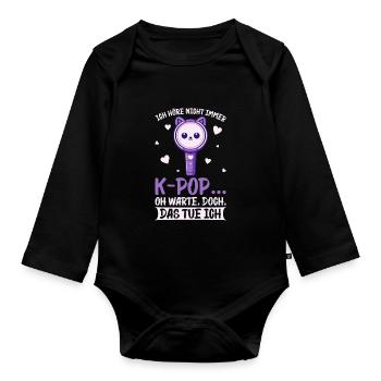 K-Pop Koreanischer Musik Kpop Fans Kdrama - Baby Bio-Langarm-Body - Schwarz - Vorne