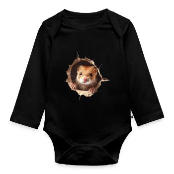 Wiesel - Baby Bio-Langarm-Body - Schwarz - Vorne
