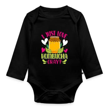 Boissons fermentées Kombucha Scoby - Body Bébé bio manches longues - noir - Devant