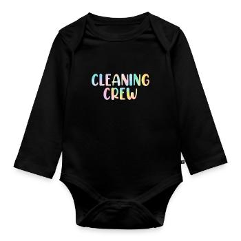 Équipe de nettoyage Tie Dye Nettoyage de femme de ménage - Body Bébé bio manches longues - noir - Devant