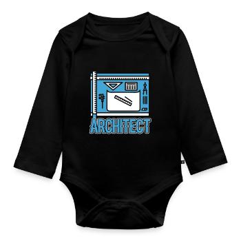 Architect I Love My Job - Organic Longsleeve Baby Bodysuit - black - Front