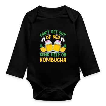 Boissons fermentées Kombucha Scoby - Body Bébé bio manches longues - noir - Devant