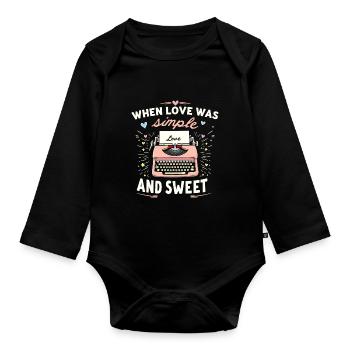 Romantische Nostalgie Vintage Romance Classic Love - Baby Bio-Langarm-Body - Schwarz - Vorne