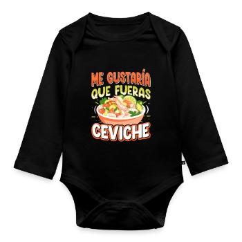 Seafood Peruvian Ceviche - Baby Bio-Langarm-Body - Schwarz - Vorne