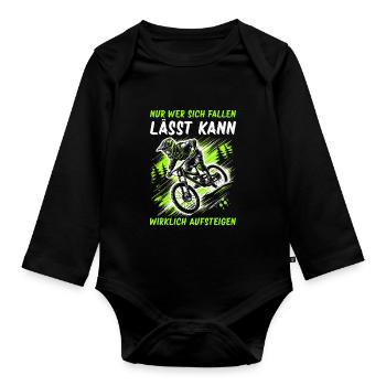 Vététistes, amateurs de VTT, cyclisme - Body Bébé bio manches longues - noir - Devant