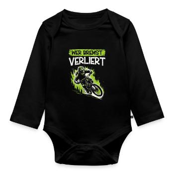 Vététistes, amateurs de VTT, cyclisme - Body Bébé bio manches longues - noir - Devant