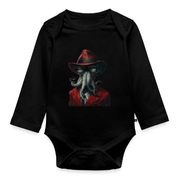 Tintenfisch - Baby Bio-Langarm-Body - Schwarz - Vorne