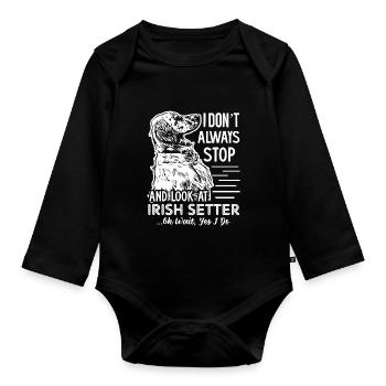 Look At Irish Setter - Organic Longsleeve Baby Bodysuit - black - Front