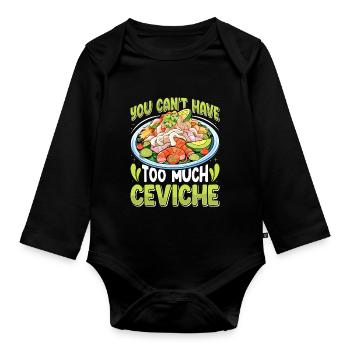 Seafood Peruvian Ceviche - Baby Bio-Langarm-Body - Schwarz - Vorne