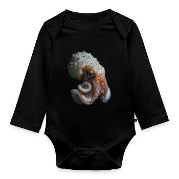 Tintenfisch - Baby Bio-Langarm-Body - Schwarz - Vorne