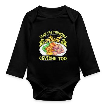 Seafood Peruvian Ceviche - Baby Bio-Langarm-Body - Schwarz - Vorne