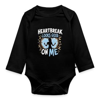 separation empowerment, self-love, new beginnings - Organic Longsleeve Baby Bodysuit - black - Front