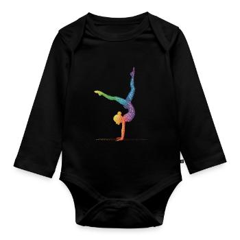 Gymnastics Gymnast Acrobatics Gymnast - Organic Longsleeve Baby Bodysuit - black - Front