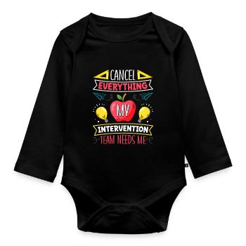 Intervention Teacher, Intervention specialist - Baby Bio-Langarm-Body - Schwarz - Vorne