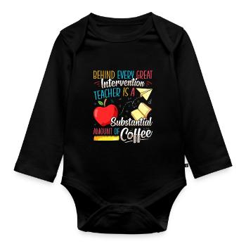 Intervention Teacher, Intervention specialist - Baby Bio-Langarm-Body - Schwarz - Vorne