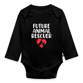 Future Animal Rescuer Pet Shelter Sauver un animal - Body Bébé bio manches longues - noir - Devant