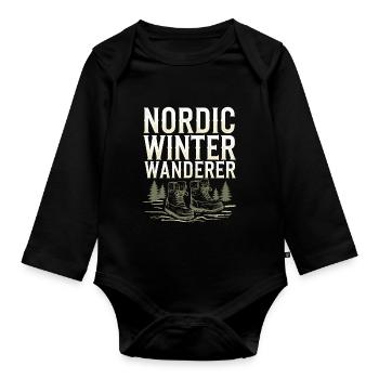 Esthétique scandinave, nordique - Body Bébé bio manches longues - noir - Devant