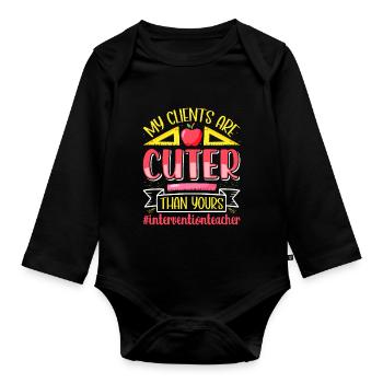 Intervention Teacher, Intervention specialist - Baby Bio-Langarm-Body - Schwarz - Vorne