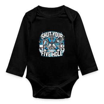 Halt dein Maul! - Baby Bio-Langarm-Body - Schwarz - Vorne