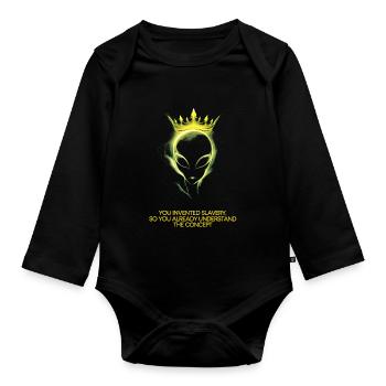Alien so you already understand the concept - Organic Longsleeve Baby Bodysuit - black - Front