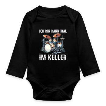 Drummer Drummer Percussion Musicians - Organic Longsleeve Baby Bodysuit - black - Front