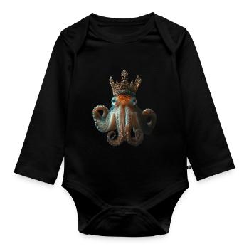 Tintenfisch - Baby Bio-Langarm-Body - Schwarz - Vorne