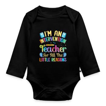 Intervention Teacher, Intervention specialist - Baby Bio-Langarm-Body - Schwarz - Vorne