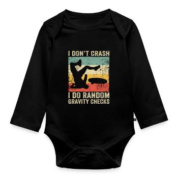 I Dont Crash I Do Random Gravity Checks Skate - Organic Longsleeve Baby Bodysuit - black - Front