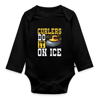Curling, Curling, Curling, Curling, Curling - Organic Longsleeve Baby Bodysuit - black - Front