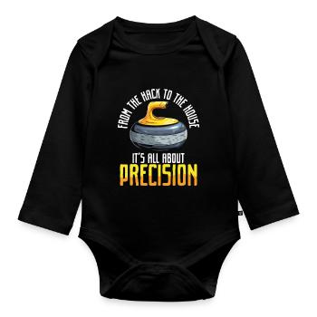 Curling, Curling, Curling, Curling, Curling - Organic Longsleeve Baby Bodysuit - black - Front