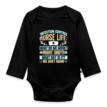 Caregiver Infection Control - Organic Longsleeve Baby Bodysuit - black - Front