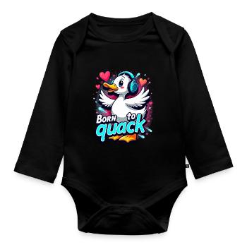 Nutztier-enten-enthusiasten Hinterhof-enten - Baby Bio-Langarm-Body - Schwarz - Vorne