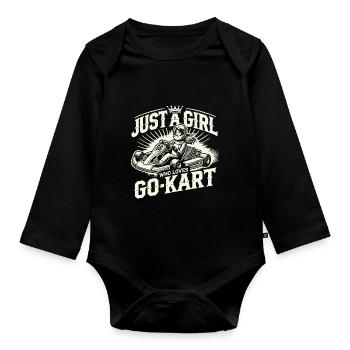 Juste une fille qui aime le karting - Body Bébé bio manches longues - noir - Devant