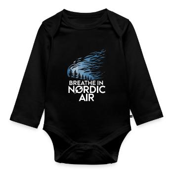 Esthétique scandinave, nordique - Body Bébé bio manches longues - noir - Devant