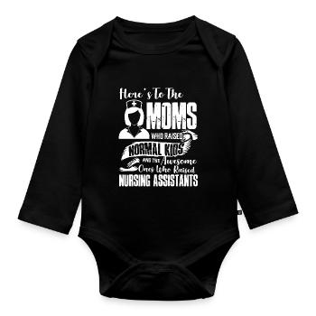 Nursing Assistant Mom - Organic Longsleeve Baby Bodysuit - black - Front