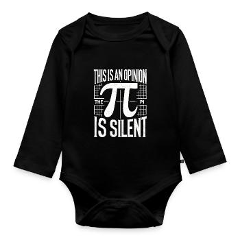 Dies ist eine Meinung Das Pi ist stumm - Baby Bio-Langarm-Body - Schwarz - Vorne