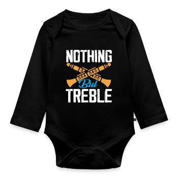 Nothing But Treble Folk Music Flutist Flute - Baby Bio-Langarm-Body - Schwarz - Vorne