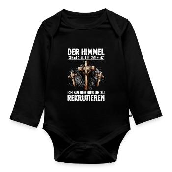 Jesus Christlich Katholiken Gläubiger Gottesdienst - Baby Bio-Langarm-Body - Schwarz - Vorne