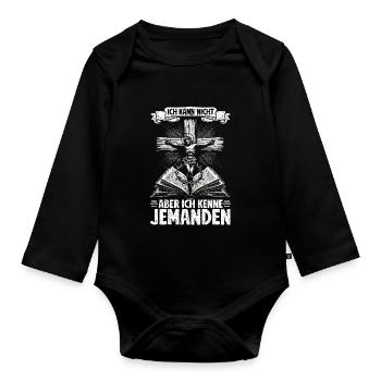 Jesus Christlich Katholiken Gläubiger Gottesdienst - Baby Bio-Langarm-Body - Schwarz - Vorne