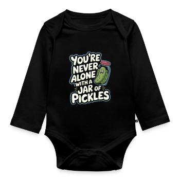 Amateurs de cornichons Humour Blagues dill-ightful Nourriture drôle - Body Bébé bio manches longues - noir - Devant