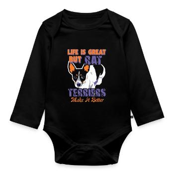 Rat Terriers Make Life Better - Organic Longsleeve Baby Bodysuit - black - Front