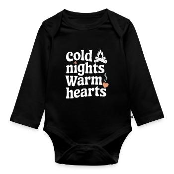 Winter Camper Snow Camping Adventure - Organic Longsleeve Baby Bodysuit - black - Front
