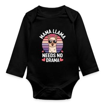 Llama Saying Alpaca Llamas Funny Llama Gift - Organic Longsleeve Baby Bodysuit - black - Front