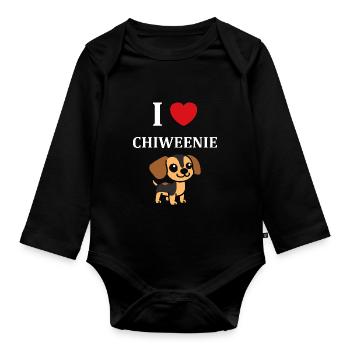 Chiweenie - Body Bébé bio manches longues - noir - Devant